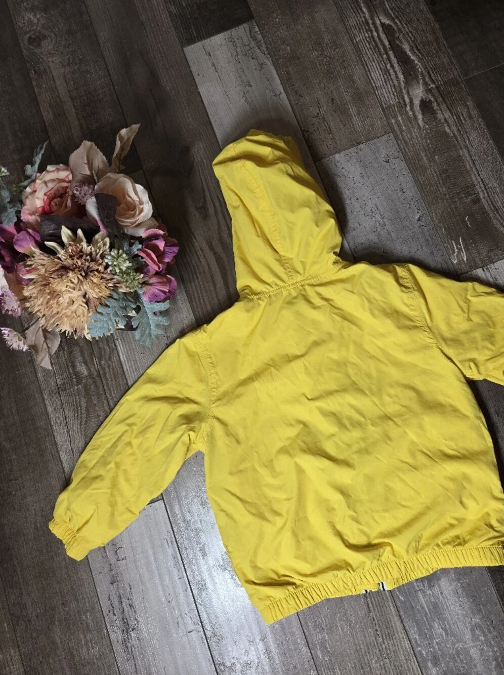 Gymboree Yellow Hooded Windbreaker Jacket Boys XS (4)